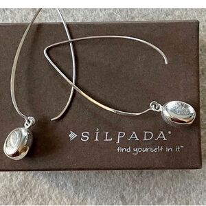 Silpada Silver Earrings with Teardrop Design and Minimalist Style